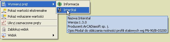 Analiza wyników InterStal - jest głównym, zewnętrznym programem wymiarującym profile stalowe wg PN-90/B-03200.