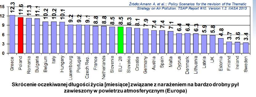 zanieczyszczone powietrze skraca życie ok.