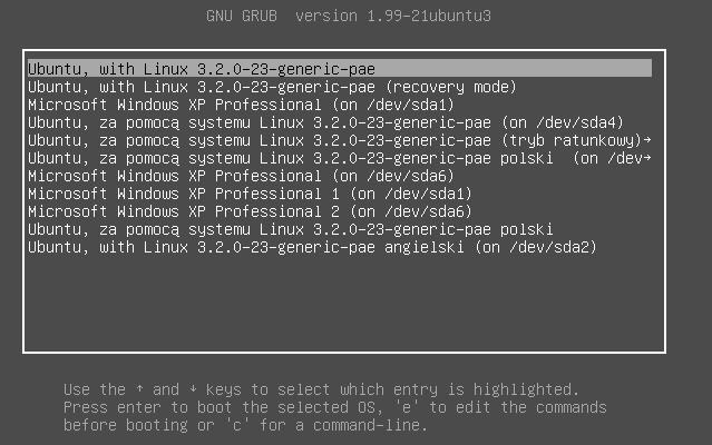 12. Instalacja systemu Linux na przykładzie dystrybucji Kubuntu 29 Po wykonaniu tego polecenia plikowi 20_memtest86+ zostanie odebrany atrybut wykonalności i nie będzie przetwarzany przez skrypty