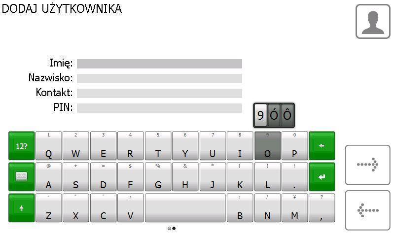 3.7 KLAWIATURA Klawiatura wirtualna systemu Traka21 wspiera znaki specjalne, dostępne dla wybranych języków.