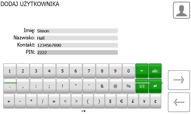 4.2.2 DODAWANIE UŻYTKOWNIKA ADMINISTRACYJNEGO Administrator może pobierać i zwracać klucze, jak również ma dostęp do menu administracyjnego i raportów. 1. Naciśnij menu Dodaj admina 2.