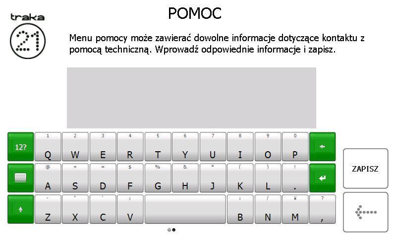 Zwrot kluczy W postaci obrazków opisuje proces zwrotu kluczy. Pomoc techniczna Wyświetla dane kontaktowe pomocy technicznej, które mogą być edytowane.