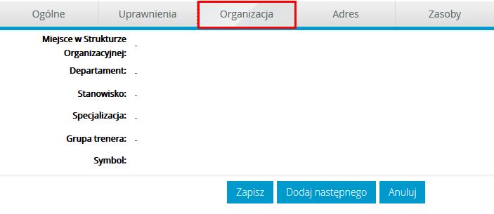 Administracja Po ustaleniu ról i uprawnień należy przejść do kolejnej zakładki.