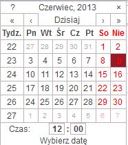 Administracja Rysunek 45 Formularz definiowania wydarzenia Następnie wprowadzić w formularzu definiowania wydarzenia: nazwę wydarzenia, opis wydarzenia, datę i godzinę