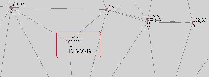 Dodane w ten sposób punktu posiadają numer -1, a w opisie datę wprowadzenia (patrz rys. poniŝej.