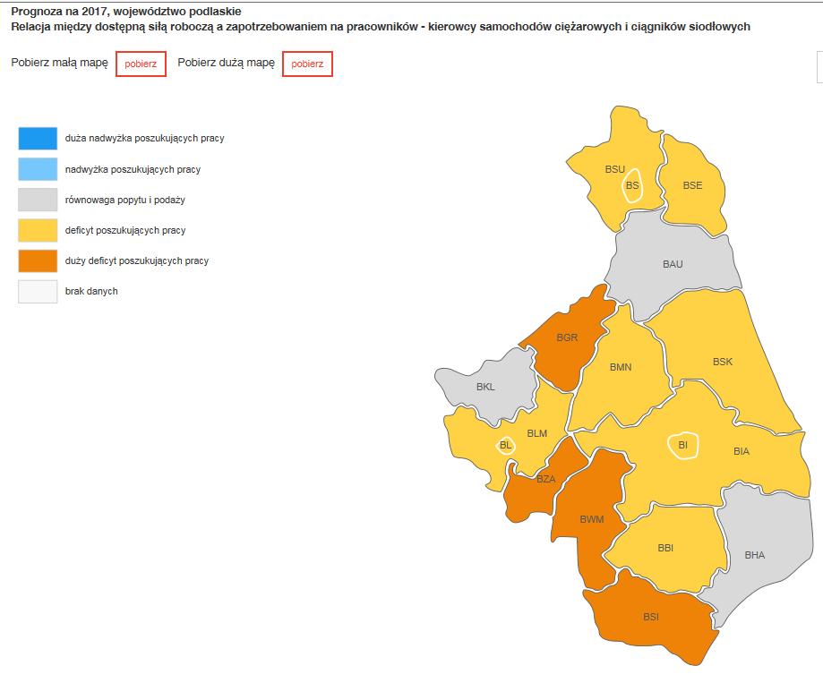 Popyt na pracę kierowców samochodów ciężarowych i kierowców TIR w 2017 roku duży