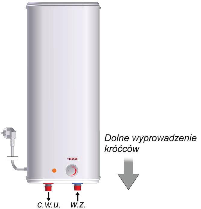 Rura doprowadzająca wodę zimna 10. Izolacja termiczna zbiornika Rys.