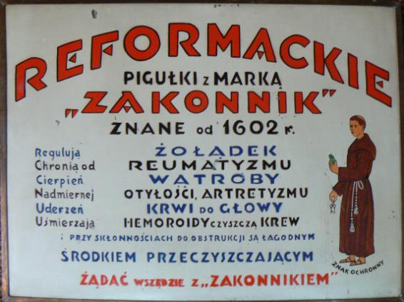 27-a volumo MR N-ro 2 (107) Decembro 2016 Fig. 6. Advertisement of the Reformer Monks pills (Pharmacy Museum, Jagiellonian University) the drug.