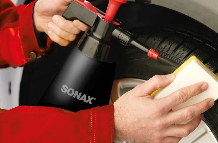 SONAX Do nabłyszczania opon (235 500) SONAX (340 505) Do konserwacji elementów gumowych SONAX Do konserwacji elementów gumowych - bez silikonu (250 500) SONAX Opryskiwacz pneumatyczny do produktów
