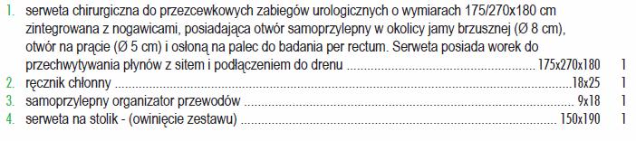 5 Czy Zamawiający dopuści zestaw do tarczycy o następującym składzie: Serwety dwuwarstwowe na całej