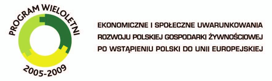 ANALIZY * TENDENCJE RYNEK ROLNY * OCENY Publikacja zrealizowana w ramach tematu: Monitorowanie oraz analiza zmian polskiego ³añcucha