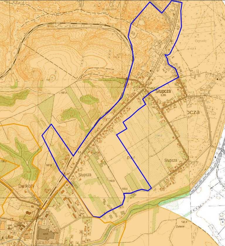 Mapa nr 15 Podobszar rewitalizacji nr 2 Słupcza Źródło: opracowanie własne na podstawie