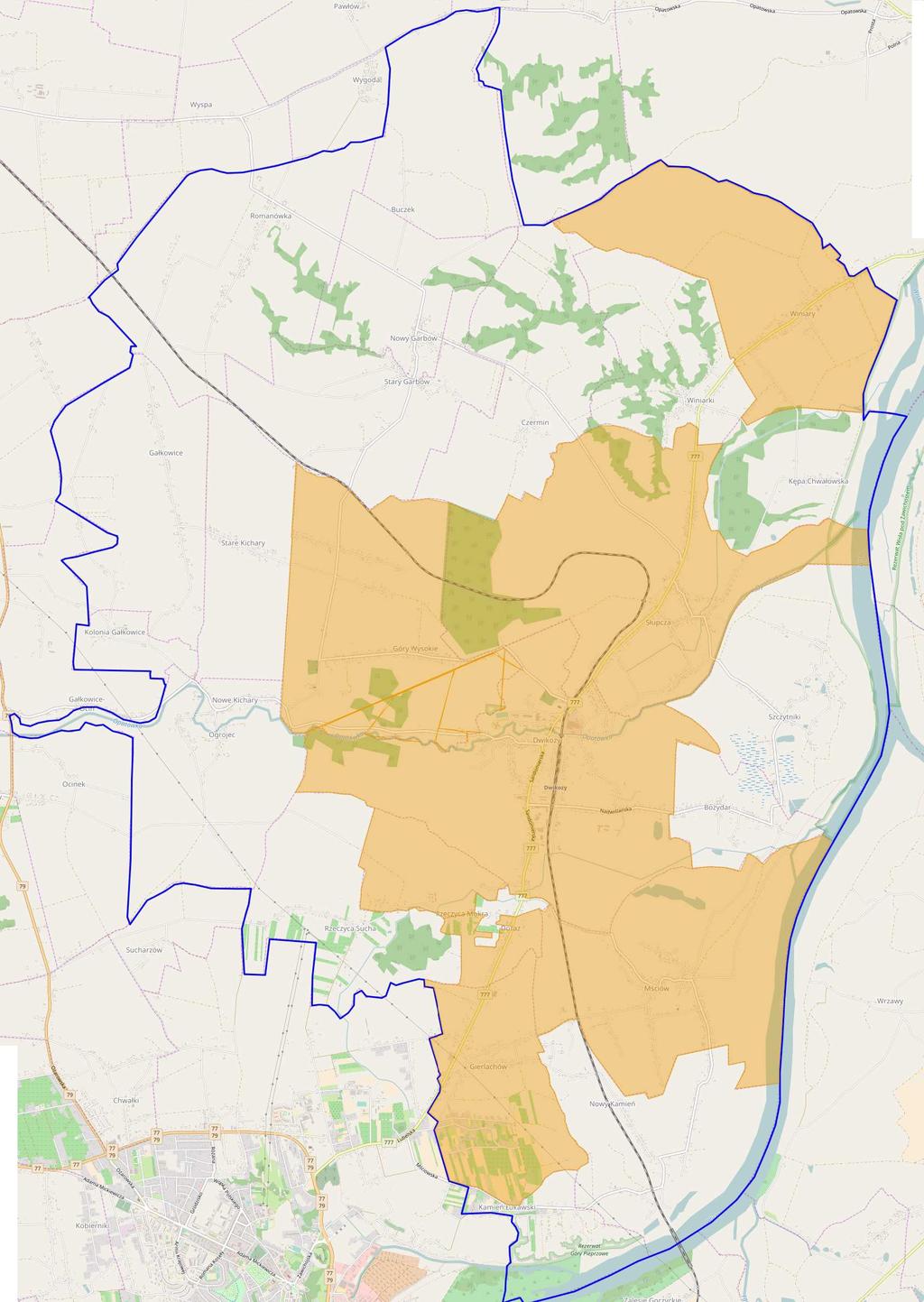 Mapa nr 7 Podobszary zdegradowane na terenie gminy Dwikozy Źródło: opracowanie własne na podstawie http://geoserwis.gdos.gov.