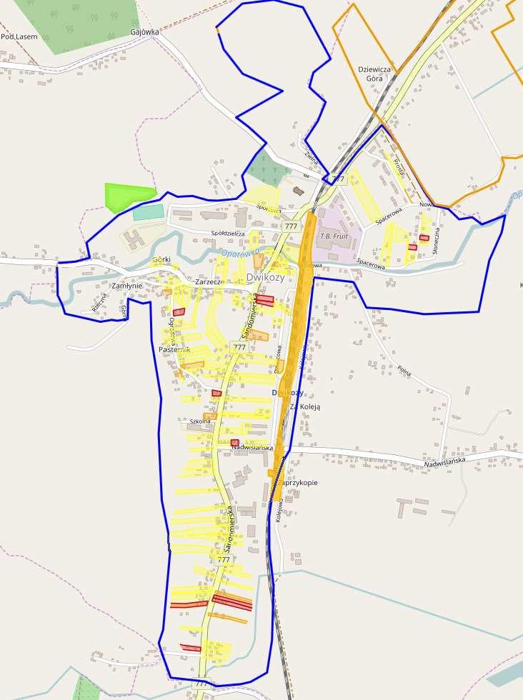 Mapa nr 8 Azbest pozostający do utylizacji na podobszarze rewitalizacji nr 1 Źródło: http://esip.bazaazbestowa.gov.