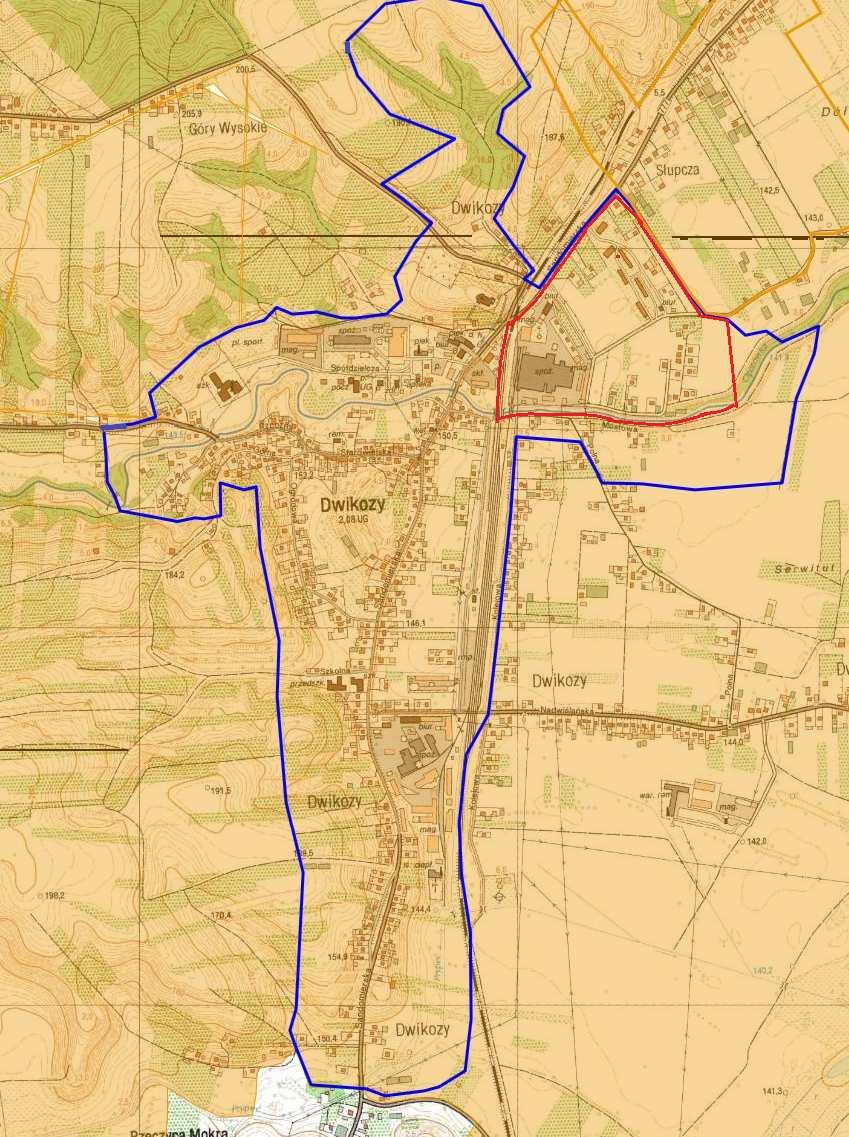 Mapa 4 Tereny poprzemysłowe na tle podobszaru rewitalizacji nr 1 Źródło: opracowanie własne na podstawie