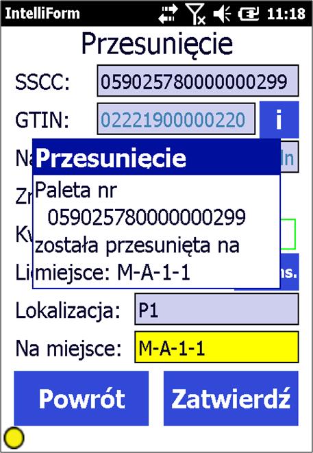 Jeżeli numer nie jest systemowi znany aplikacja realizuje przyjęcie do magazynu (rys. 5).