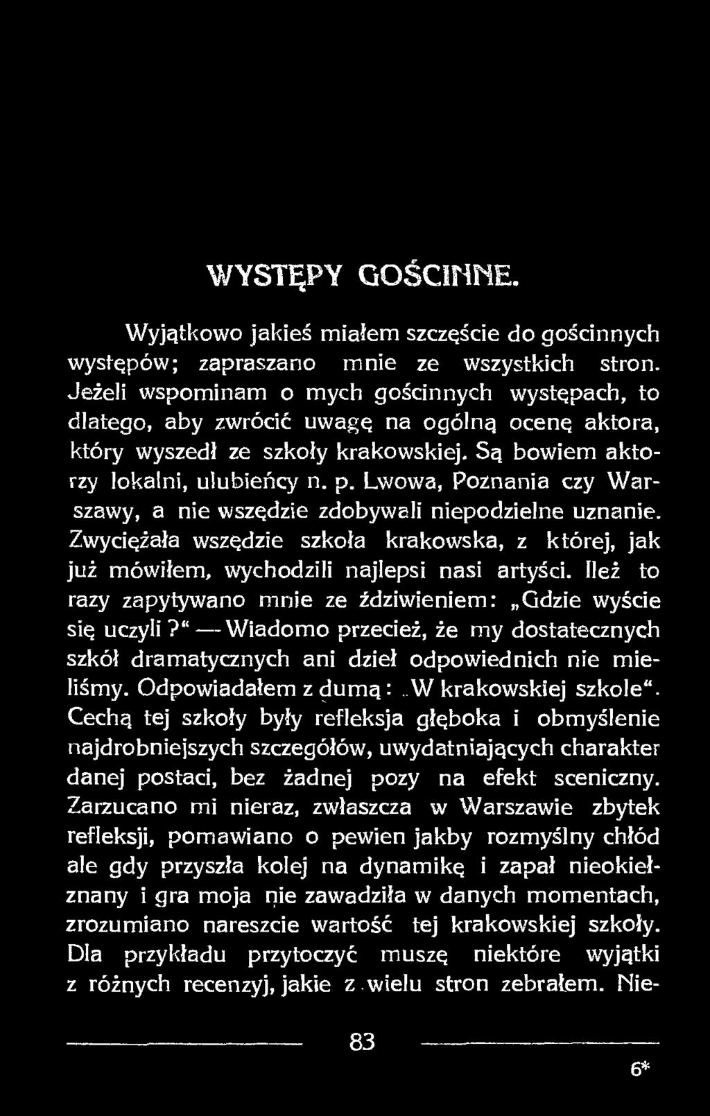 Odpowiadałem z dumą : W krakowskiej szkole.