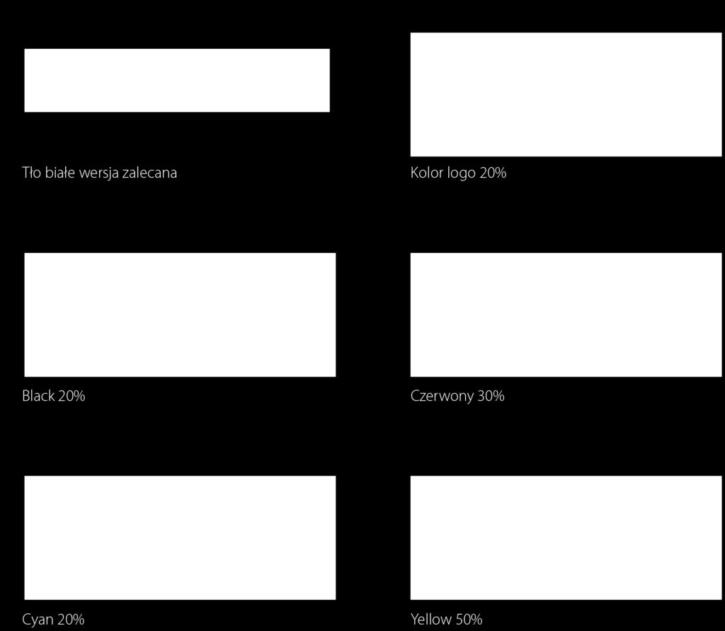 Tła nie powinny być zbliżone w kolorze i nasyceniu do kolorów logo.