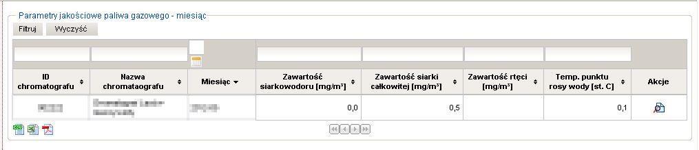 5 Parametry jakościowe paliwa gazowego Formularz jakości paliwa, prezentuje informacje związane ze szczegółami eksploatacyjnymi.