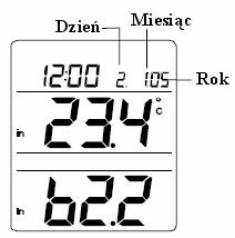 RĘCZNE USTAWIANIE DATY Fabrycznie ustawioną, domyślną datą jest 1 stycznia 2004r. Po odebraniu sygnału radiowego DCF-77 data jest ustawiana automatycznie.