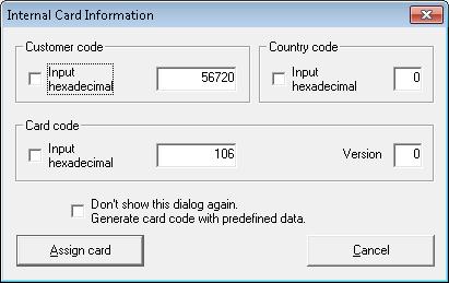Access Professional Personnel data (Dane osobowe) pl 55 przycisku Assign card (Przydziel kartę identyfikacyjną) powoduje wyświetlenie poniższego okna dialogowego umożliwiającego zmianę ustawień
