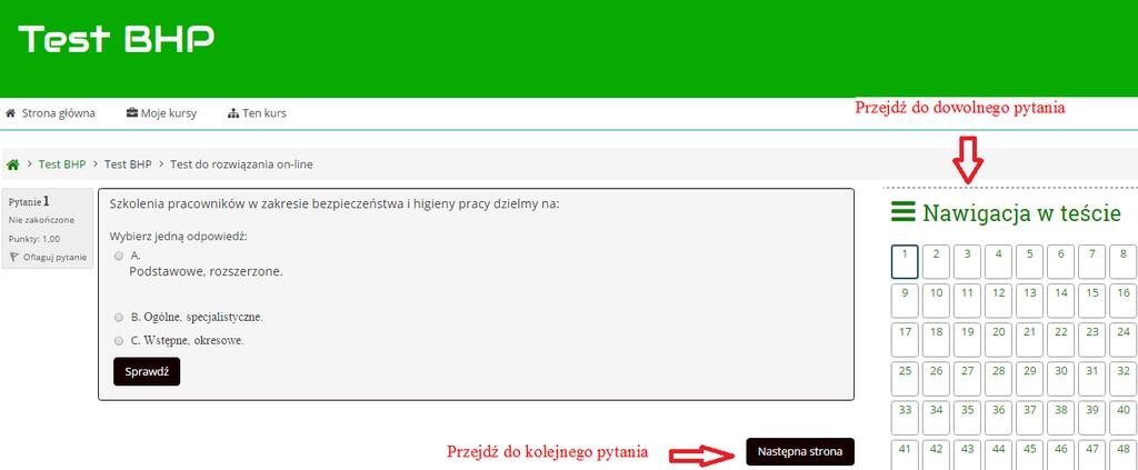 INNE FUNKCJE NA KONCIE SŁUCHACZA 1. Rozwiązywanie testów i oceny: Testy na platformie nie są formą zaliczenia danego przedmiotu.