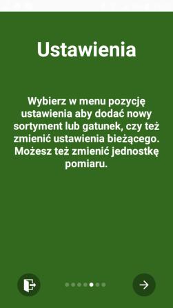 Podczas pierwszego włączenia aplikacji Leśny notatnik zostaną wyświetlone krótkie informacje