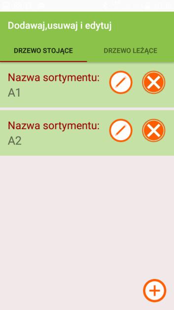 4. Aby dodać nowy sortyment/gatunek używamy symbolu Aby usunąć