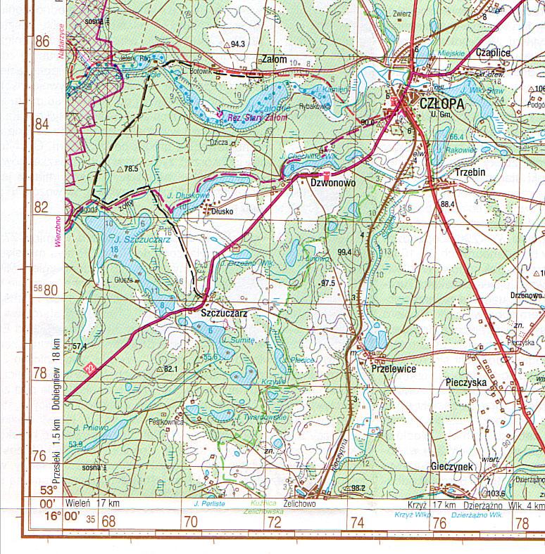 Pułkowo 1942 należy wprowadzić następujące wartości dla parametrów User Datum (układ odniesienia): dx: 24, dy: -124, dz: -82, da: -108, df: 0.0048080.