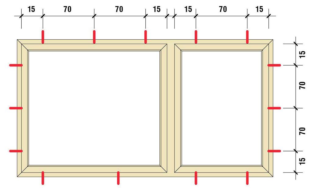 przeprowadzony zostanie we wszystkich punktach zgodnie z podaną wyżej normą Punkty mocowania okien i drzwi balkonowych usytuowanych w ościeżu, lub wysuniętych przed lico muru powinny być