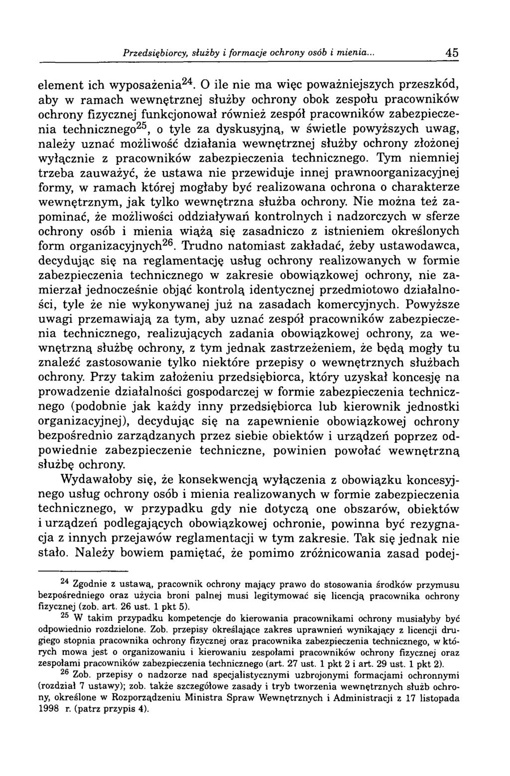 Przedsiębiorcy, służby i formacje ochrony osób i mienia... 45 element ich wyposażenia24.