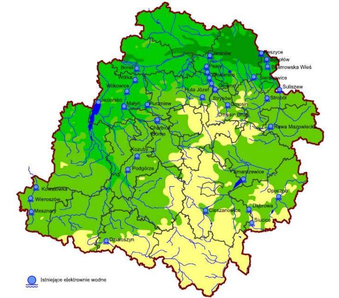 Potencjał techniczny małej energetyki wodnej na terenie województwa łódzkiego jest mały.