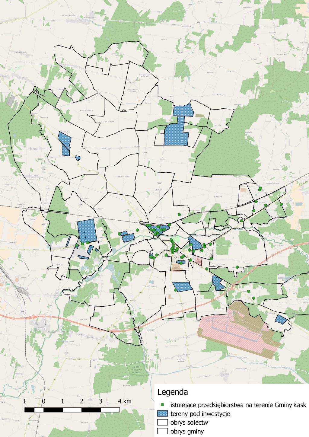 Rysunek 29: Mapa terenów inwestycyjnych oraz zinwentaryzowane