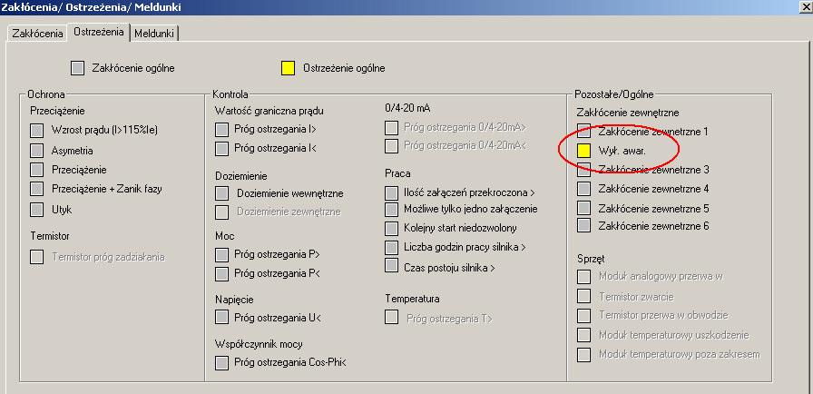 Do wtyku We3 tabeli jest podawany sygnał STOP AWARYJNY z wejcia jednostki podstawowej SIMOCODE pro. Zalenoci w tabeli pokazuje poniszy rysunak.