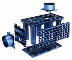 System IT Sewer może być stosowany niezależnie jako odciążenie hydrauliczne lub alternatywnie do lokalnej sieci kanalizacji deszczowej. Wavin Vertical IT Do instalowania w układach pionowych.