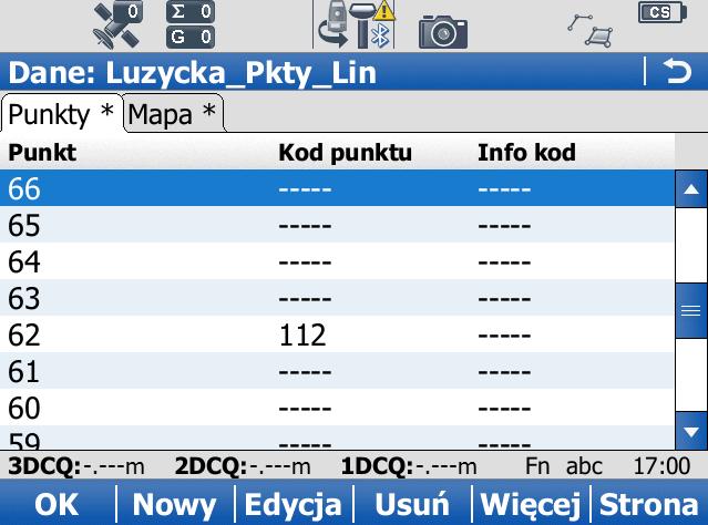 Geosystems Tyczenie (Mierz -> Tyczenie) Służy do