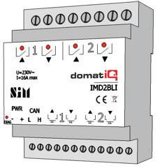 Katalog modułów AKTORY IMD2BLI Moduł roletowy 16A dwukanałowy Moduł roletowy 16 A ze sterowaniem czasowym, do montażu w puszce podtynkowej Ø 60 (puszka głęboka).