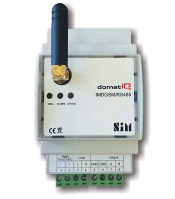 Katalog modułów INNE IMDGSM/RS485 Moduł telemetryczny Łatwy montaż na szynie DIN. Możliwość podłączenia zewnętrznej magnetycznej anteny GSM przez gniazdo antenowe, lub anteny kątowej.