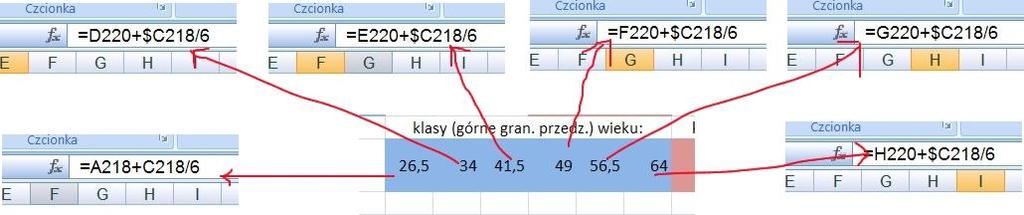 3. W komórkach obszaru D5-I214 dla wieku i J5-O214 dla stażu pracy zostanie przeprowadzona kwalifikacja do odpowiedniej grupy (klasy) wiekowej (długości stażu pracy); zakwalifikowanie do odpowiedniej