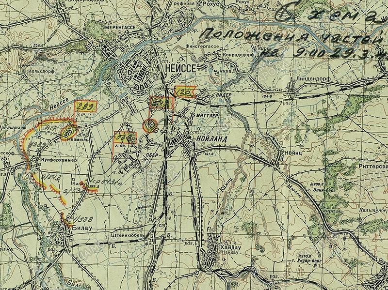 Mapa nr 3. Położenie oddziałów 120.