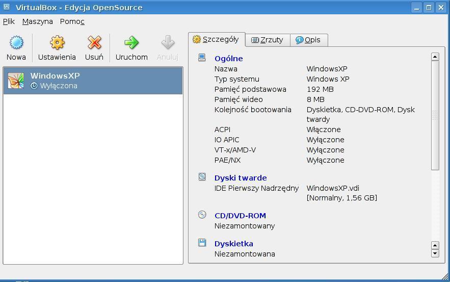 4.3. Praca protokołu HTTP. Laboratorium Sieci Komputerowych PK WIEiK Proszę uruchomid VirtualBox'a, a następnie WindowsXP. Pamiętaj!