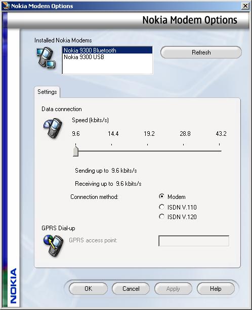 Ustawianie szybko ci po³±czenia Ustawianie szybko ci po³±czenia Oprogramowanie Nokia Modem Options umo liwia ³atwe ustawianie szybko ci po³±czenia modemowego.