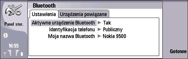 Po³±czenie Bluetooth Je li komputer jest wyposa ony w kompatybiln± kartê Bluetooth, urz±dzenie Nokia 9300i mo na po³±czyæ z komputerem przy u yciu po³±czenia Bluetooth i u ywaæ go jako modemu