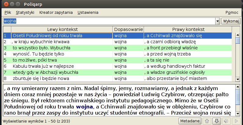 Przykªad analizy j zykowej (1) Konteksty