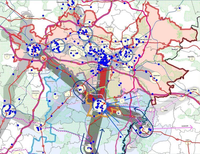 Źródło: opracowanie własne przy wykorzystaniu m.in. Studium uwarunkowań i kierunków zagospodarowania przestrzennego miasta Tychy, Biuro Rozwoju Regionu Sp. z o.o., Katowice lipiec 2013 (Załącznik nr 1 do uchwały Rady Miasta Tychy nr XXXIII/692/13 z dnia 30 sierpnia 2013 r.