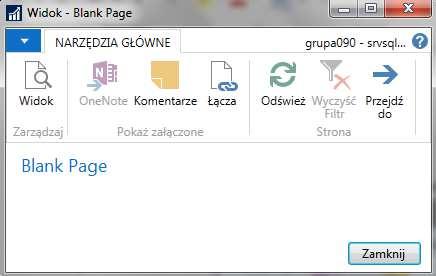 6. W Object Designerze, odszukaj utworzony page, kliknij Run i obejrzyj jego wygląd. 7. Zamknij page. 1.2 Dodanie polskiej nazwy 1.