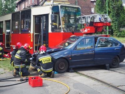 Akcja oparta została na symulacji zderzenia tramwaju z