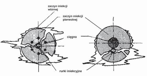 Rozwarcie rys pod obciążeniem użytkowym Normowy warunek rozwarcia rys pod obciążeniem użytkowym w strefie buławy dla kotew stałych wynosi 0,2 mm [1].