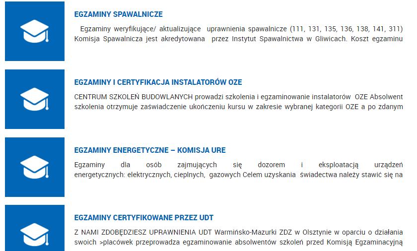 specjalnych zawodów: elektryk, spawacz, itp.