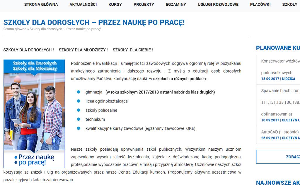 [12/30] Poszukiwanie instytucji szkoleniowych Podobnie możemy sprawdzić oferty szkoleniowe w innych placówkach tego podmiotu.